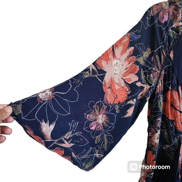 FREE PEOPLE EYES ON YOU PRINTED DRESS IN NAVY COMBO SIZE 4 FLORAL MINI - Picture 7 of 10